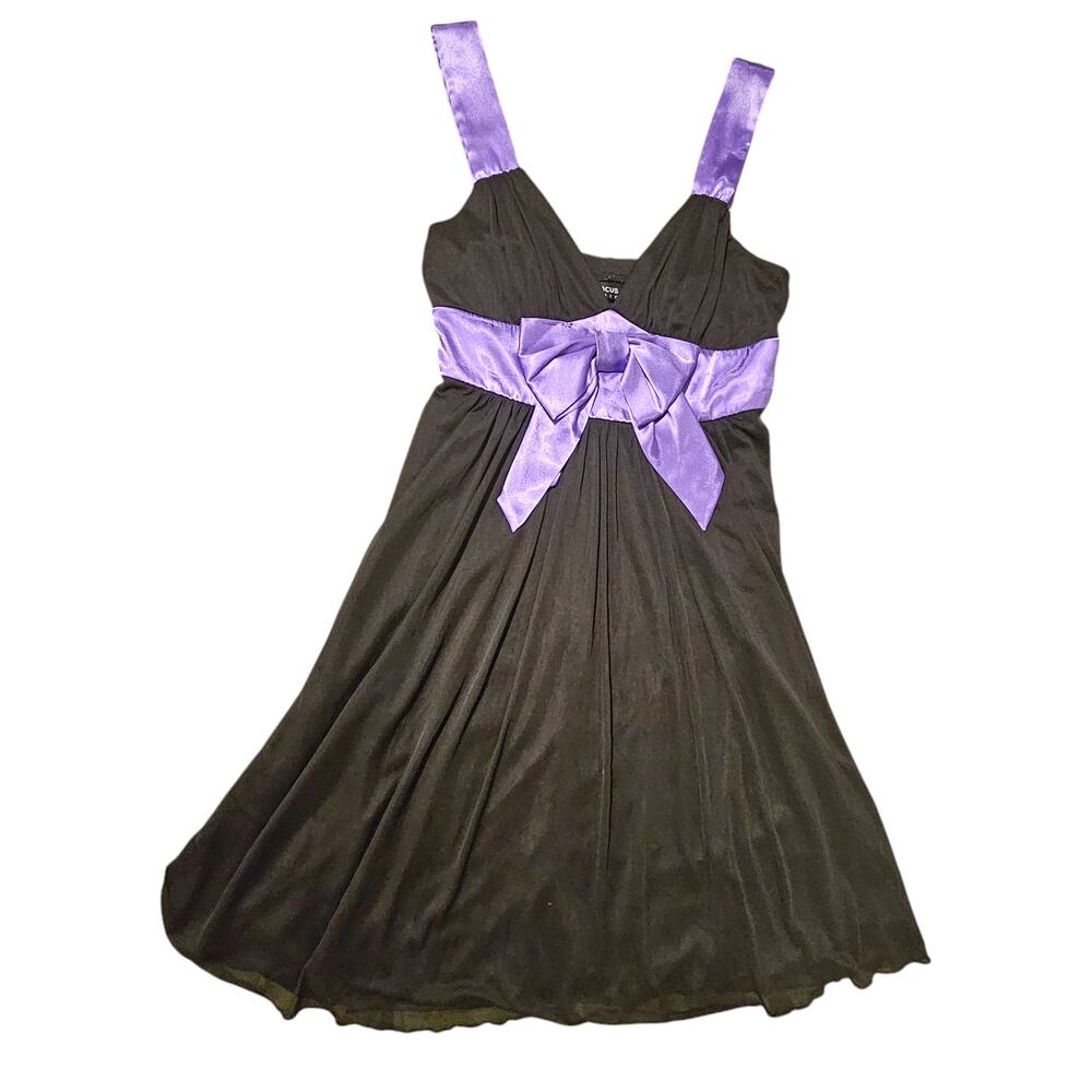 Sleeveless Dress Ladies Black Lavender Bow Dance Party Size 6 Enfocus Studio